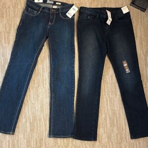 Set of two pairs of jeans kids Dark and Medium Blue Straight Leg Jeans-size 8